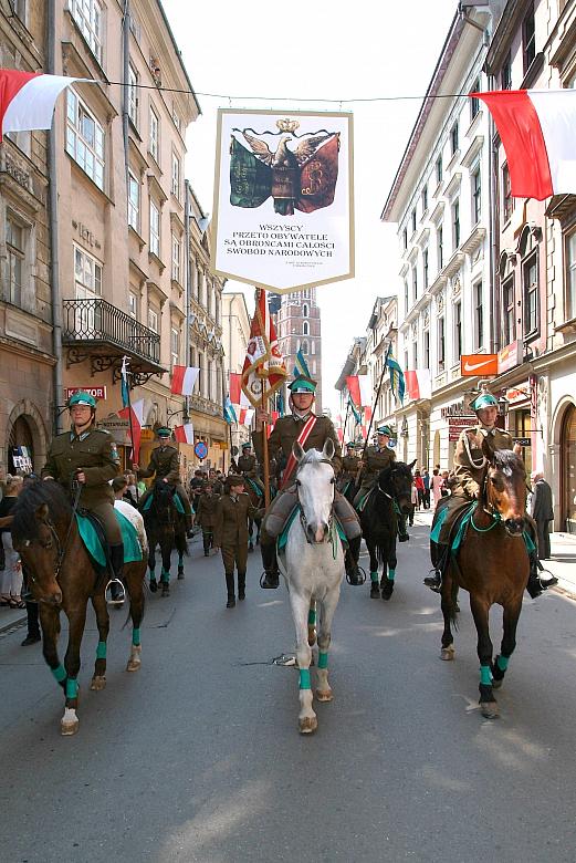 Pochód na ulicy Floriańskiej.