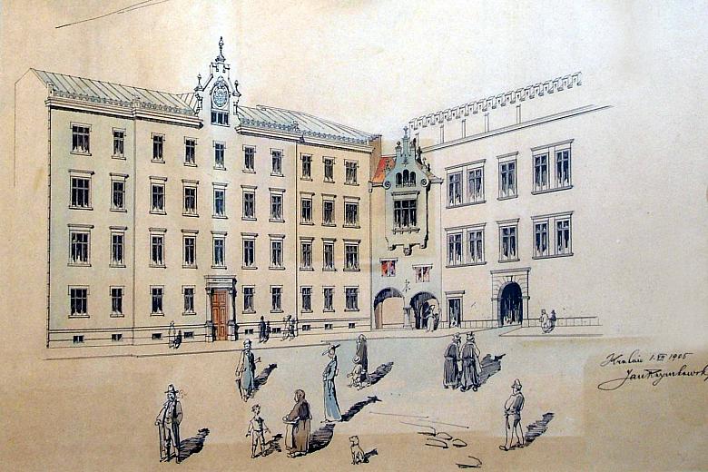 Projekt budowy zachodniego skrzydła Magistratu z 1905 roku autorstwa Jana Rzymkowskiego.