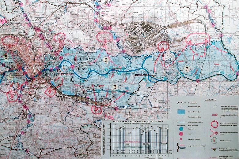 Mapa zagrożeń powodziowych i planu ewakuacji
