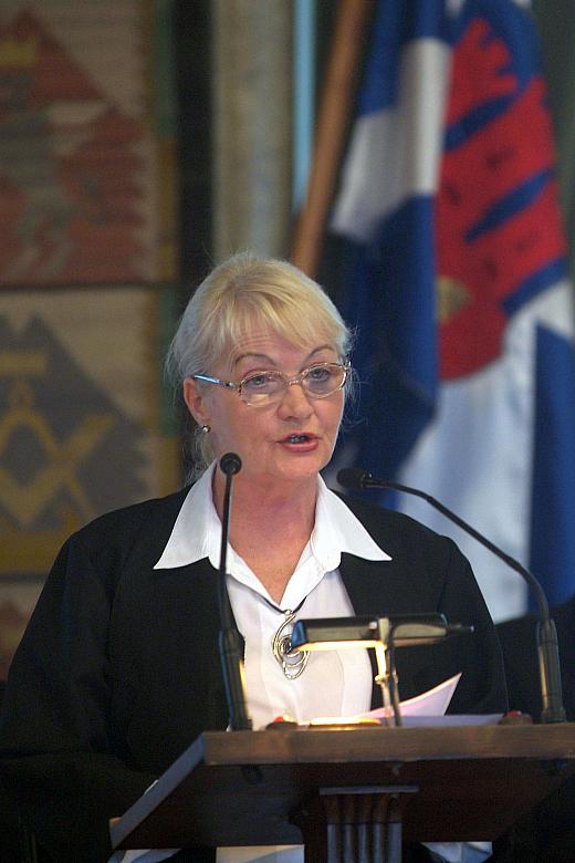 Gościem uroczystej sesji była wnuczka Wieszcza, a córka "Śpiącego Stasia", Dorota Wyspiańska-Zapędowska.