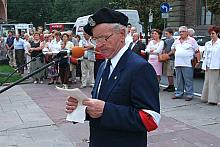 Podczas uroczystości przemawiał Prezes Zarządu Okręgu Kraków Światowego Związku Żołnirzy AK por. Kazimierz Guzikowski.
