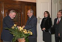 Jacek Majchrowski, Prezydent Miasta Krakowa, przyjął gratulacje z okazji wygranych wyborów od przedstawicieli krakowskiego Korpu