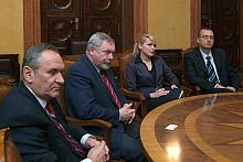 Andrzej Kraśnicki, Prezes Związku Piłki Ręcznej w Polsce, Jacek Majchrowski, Prezydent Miasta Krakowa oraz Paweł Klimowicz, Prze