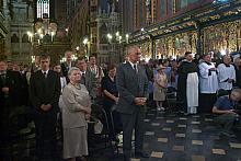 Wśród licznie zgromadzonych obecna była również rodzina Jubilata. Na zdjęciu (w środku): Mieczysław Pieronek, wieloletni sekreta