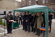 Mł. bryg. Ryszard Gaczoł, Komendant Miejski PSP w Krakowie powitał gości z Frankfurtu nad Menem i przedstawił historię współprac