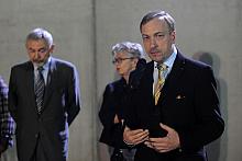 Bogdan Zdrojewski, Minister Kultury i Dziedzictwa Narodowego odwiedził podgórski plac Niepodległości. Ministra - biorącego udzia