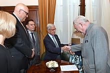 Prezydent Europejskiej Akademii Gastronomicznej, Ambasador Królestwa Hiszpanii w Polsce i Prezydent Akademii Gastronomicznej w Polsce z wizytą u Prezydenta Miasta Krakowa