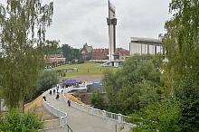 Uroczystość oddania do użytku kładki pieszej łączącej Sanktuarium Bożego Miłosierdzia i Centrum JP II